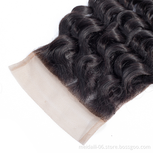 hot sale cheap virgin indian hair deep wave swiss human lace closure